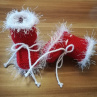Pletené vánoční bačkůrky - 9 cm