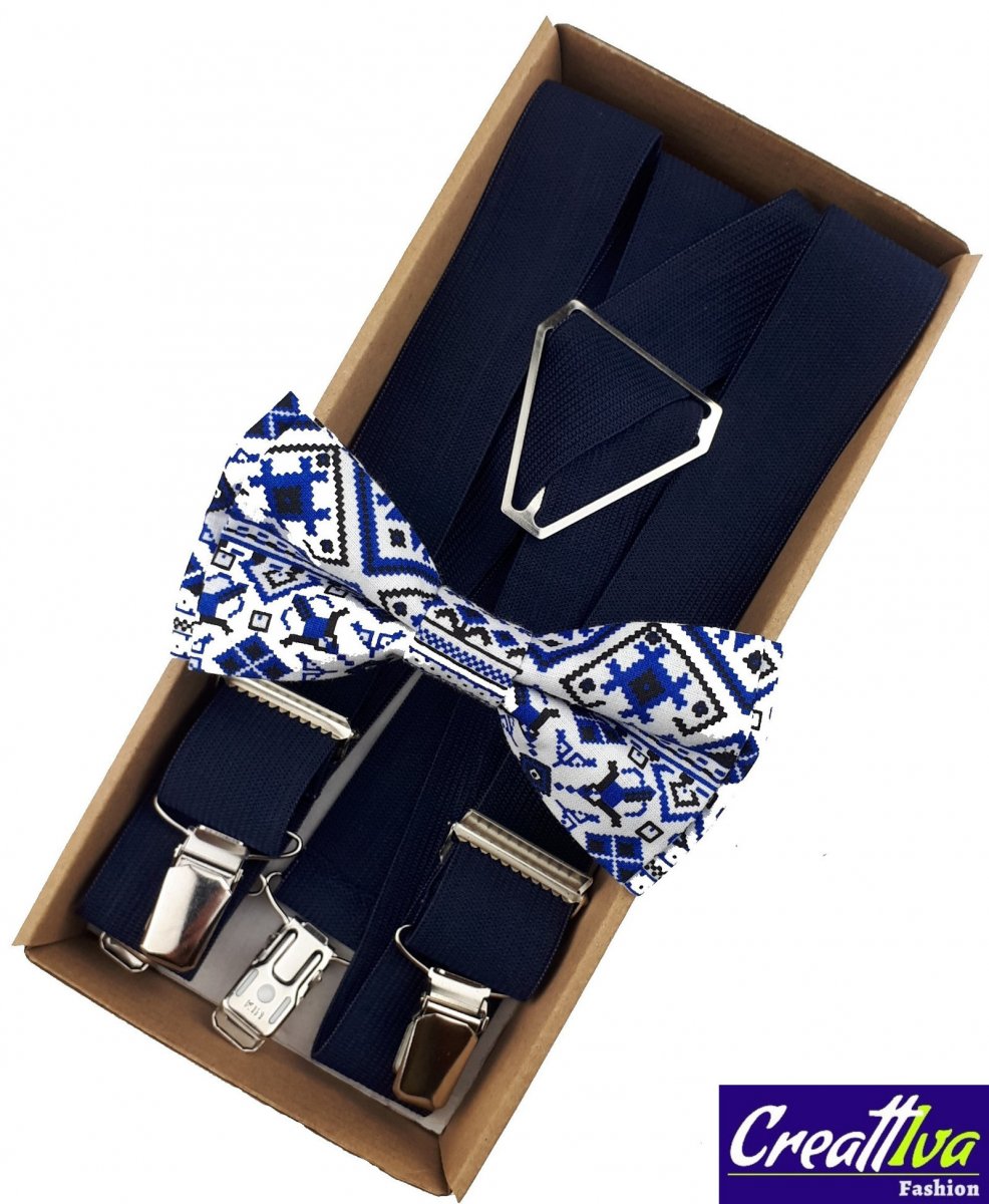 Set Motýlek a Elastické Šle - modrý