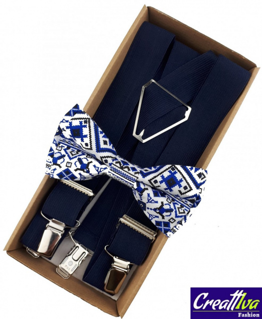 Set Motýlek a Elastické Šle - modrý