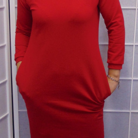 Šaty s kapsami - barva červená S - XXXL