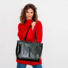 Velká kožená taška BIG SHOPPER - černá 