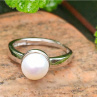 Bílá říční perla AAA kvality, elegantní prstýnek