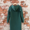 Šaty s kapucí - láhvově zelené, velikost S - SLEVA 50%