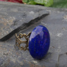 Prstýnek lapis lazuli starozlatý, univerz.vel.
