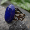 Prstýnek lapis lazuli starozlatý, univerz.vel.