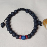 Láva a sodalit shamballa macramé náramek