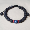 Láva a sodalit shamballa macramé náramek