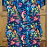 Šaty s kapsami - barevné větvičky (bavlna)