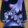 Tričko s 3/4 rukávem- fialový abstrakt (bavlna)