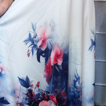 Dlouhá půlkolová sukně - ibišek, velikost L/XL - POSLEDNÍ KUS!