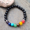 Čakrový meditační náramek onyx a 7 minerálů
