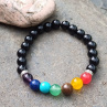 Čakrový meditační náramek onyx a 7 minerálů