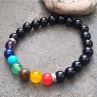 Čakrový meditační náramek onyx a 7 minerálů