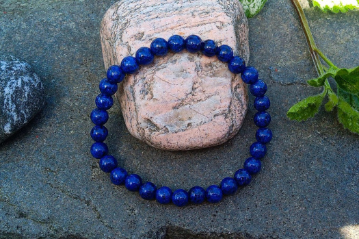 Pružný náramek lapis lazuli 6 mm