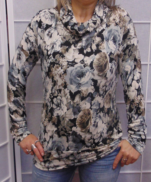 Rolák - šedobéžové růže S - XXL