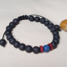 Láva a sodalit shamballa macramé náramek