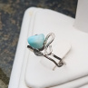 Larimar tepaný prstýnek z chirurgické oceli