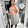 Dámské šaty šedé s růžovou M/L