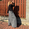 Kalhotová sukně šedá melange dlouhá