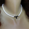 Náhrdelník  - bílý nefrit, onyx, spinel