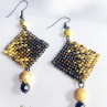Náušnice Black and gold