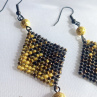 Náušnice Black and gold