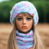 Souprava čepice a nákrčníku / merino 2673