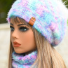 Souprava čepice a nákrčníku / merino 2673