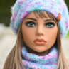 Souprava čepice a nákrčníku / merino 2673