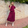 Šaty se zavinovací sukní dlouhé Burgundy