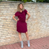 Šaty se zavinovací sukní krátké Burgundy