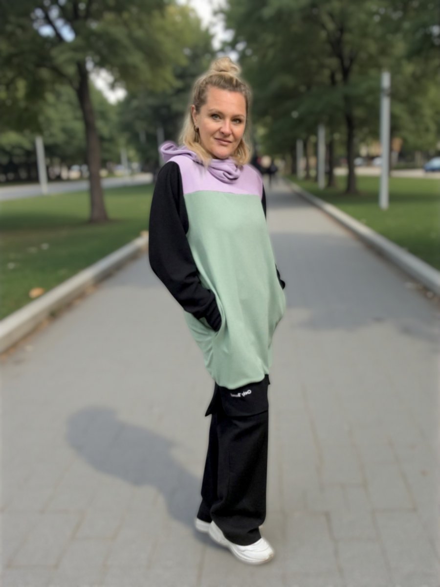 Dámské mikinošaty - UNI - zelené