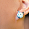 Kočičky s modrými kukadly - autorské náušnice 