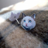 Kočičky s modrými kukadly - autorské náušnice 