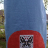 S MOTÝLEM (M/L) - upcycling lněné šaty