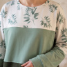 ZELENÁ S LÍSTEČKY (XL/XXL)-dámská mikina