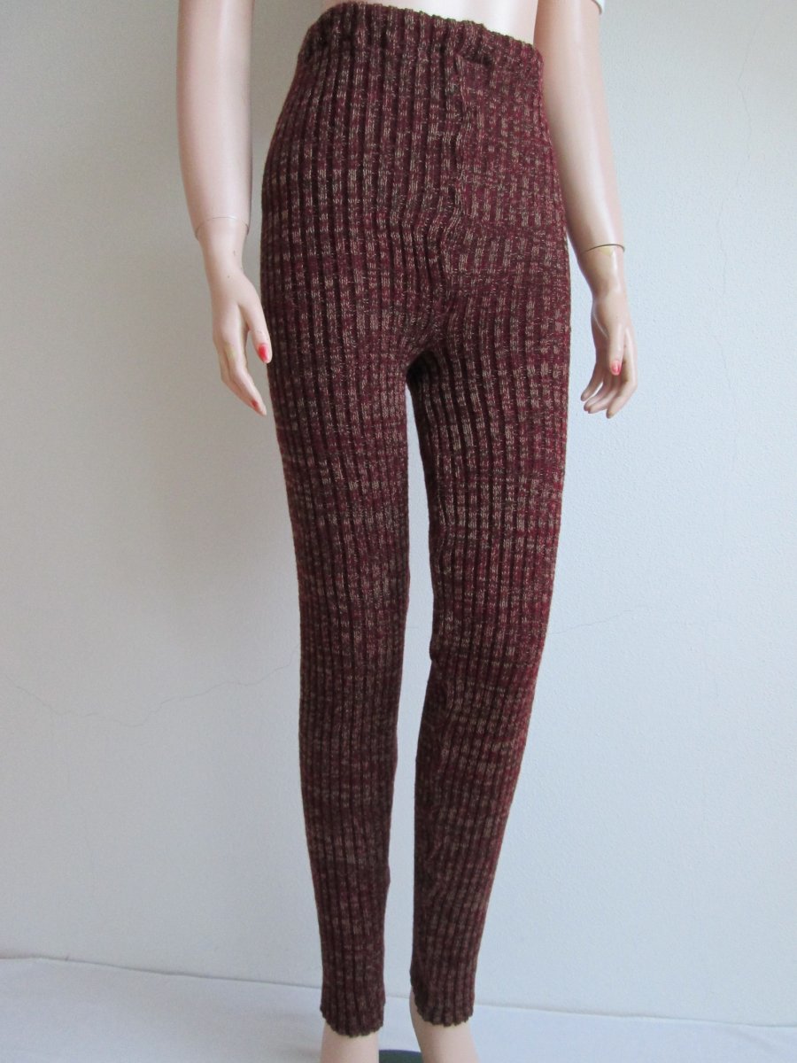 Kamaše s bavlnou - hnědobordové M/L 