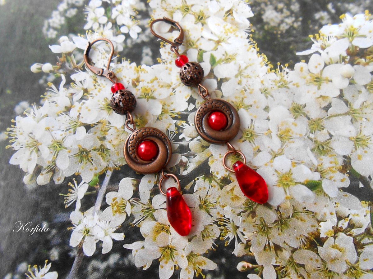 Náušnice večernice barvy měděné (26/19)