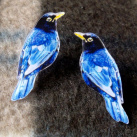Modří ptáčci - originální puzetové náušnice