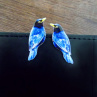 Modří ptáčci - originální puzetové náušnice