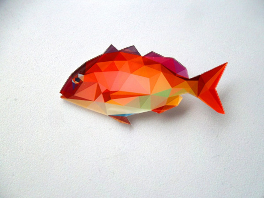 Pestrobarevná ryba - originální, autorská brož