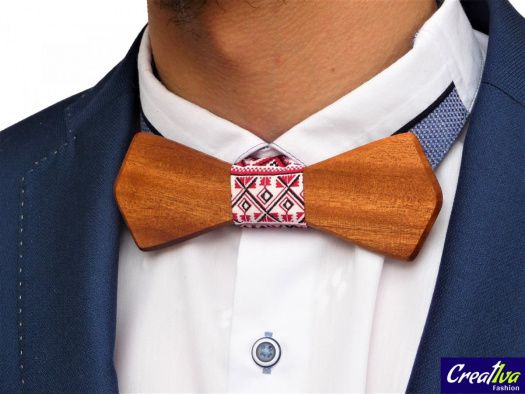 Svatební Dřevěný Motýlek Hranatý - třešeň