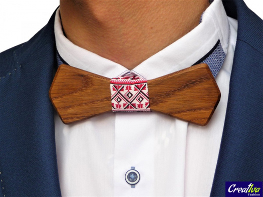 Svatební Dřevěný Motýlek Hranatý - mahagon