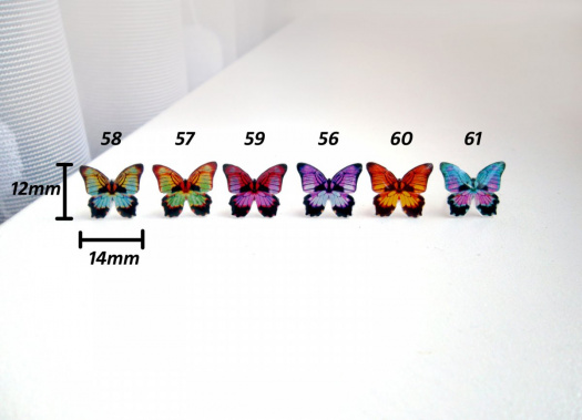 Motýlci č. 61 - originální náušnice, puzety