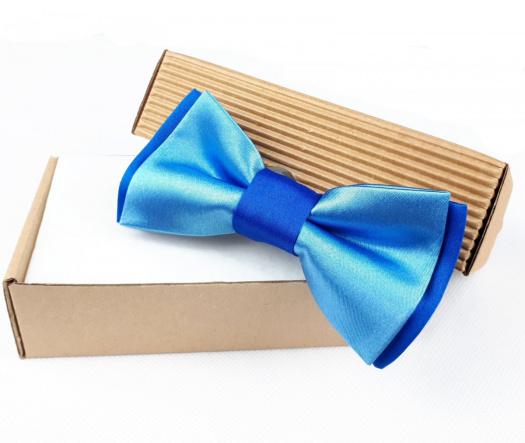 Pánský Motýlek Saténový - modrý