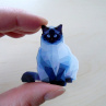 Modrá kočka Modroočka - autorská brož