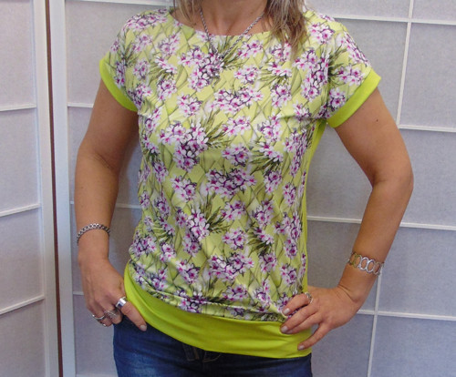 Tričko květy na kiwi  XS - XXXL