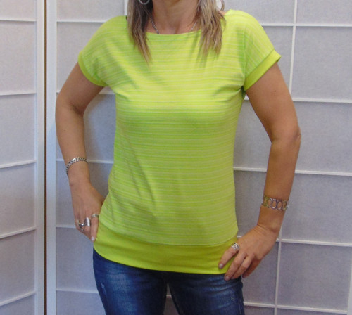 Tričko jemné kiwi pruhy XS - XXXL