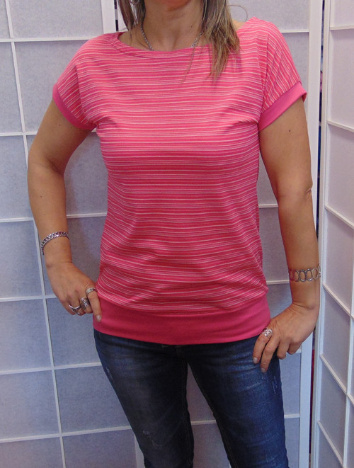 Tričko jemné růžové pruhy, vel. M