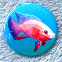 Pestrobarevná rybička - originální, autorská brož